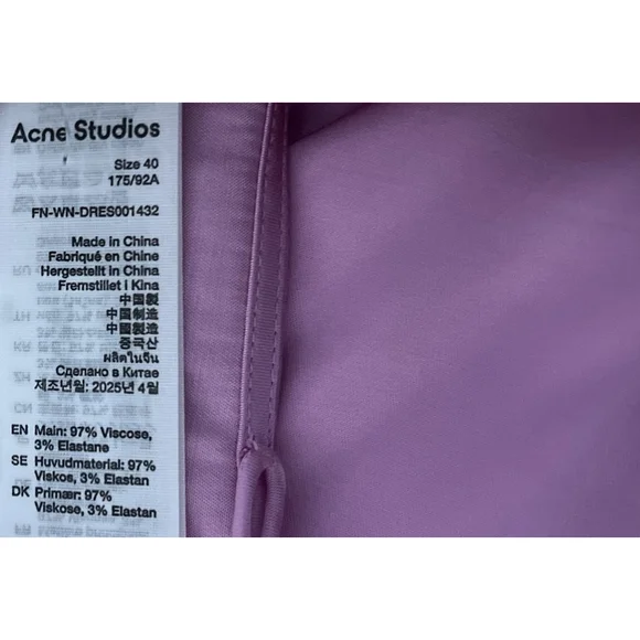 Acne Studios Women’s Size EU 40 US 8 Dumika Draped Satin Mini Dress Gala Party - Picture 11 of 11